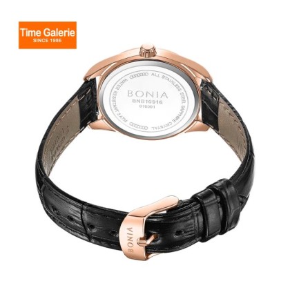 Bonia Elegance BNB10916-2512 Black Leather Strap Women Watch Bonia Elegance BNB10916-2512 Black Leather Strap Women Watch