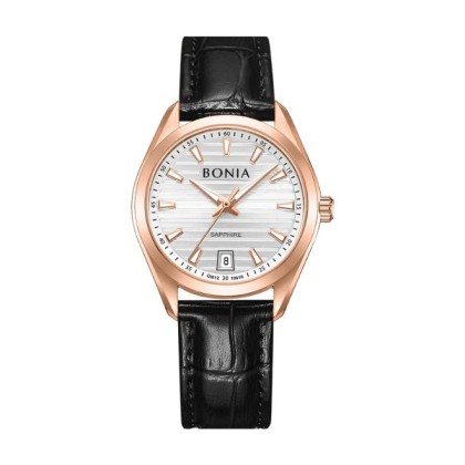 Bonia Elegance BNB10916-2512 Black Leather Strap Women Watch Bonia Elegance BNB10916-2512 Black Leather Strap Women Watch