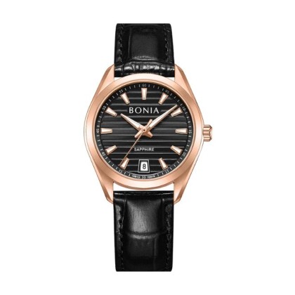 Bonia Elegance BNB10916-2532 Black Leather Strap Women Watch Bonia Elegance BNB10916-2532 Black Leather Strap Women Watch