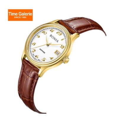 Bonia Elegance BNB10917-2214 Brown Leather Strap Women Watch  