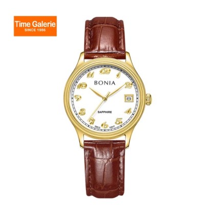 Bonia Elegance BNB10917-2214 Brown Leather Strap Women Watch  