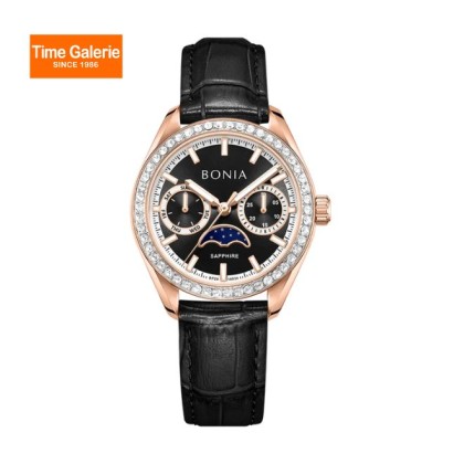 Bonia Contemporary BNB10934-2532S Black Leather Strap Women Watch Bonia Contemporary BNB10934-2532S Black Leather Strap Women Watch
