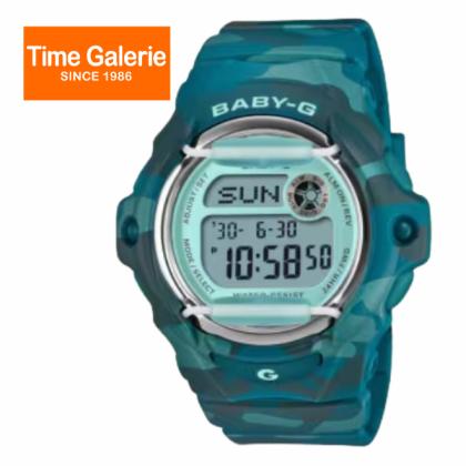 Casio Baby-G BG-169CM-2 Blue-Green Camouflage Resin Band Digital Women Sport Watch