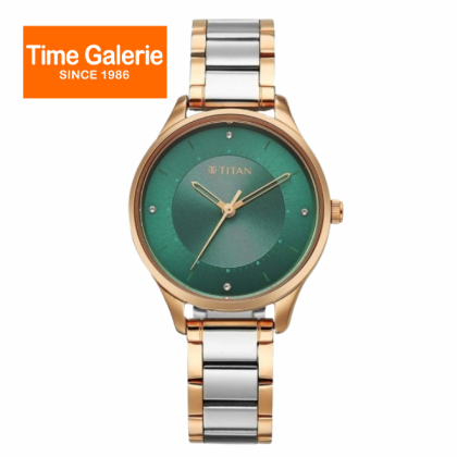 Titan Workwear 2649KM04 Green Dial Stainless Steel Strap Quartz Analog Women Watch Titan Workwear 2649KM04 Green Dial Stainless Steel Strap Quartz Analog Women Watch