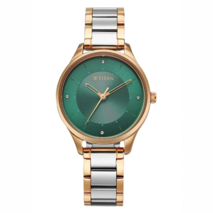 Titan Workwear 2649KM04 Green Dial Stainless Steel Strap Quartz Analog Women Watch Titan Workwear 2649KM04 Green Dial Stainless Steel Strap Quartz Analog Women Watch