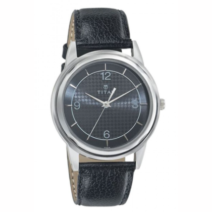 Titan Quartz 1638SL04 Black Dial Leather Strap Analog Men Watch Titan Quartz 1638SL04 Black Dial Leather Strap Analog Men Watch