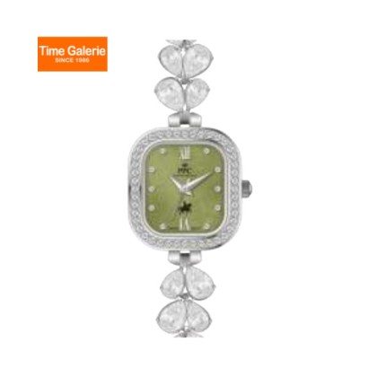 Paris Polo Club PPC-FE13-SL-GN Green Dial Sparkling Crystal Bracelet Women Watch