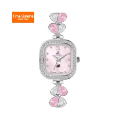 Paris Polo Club PPC-FE13-SL-PK Pink Dial Sparkling Crystal Bracelet Women Watch