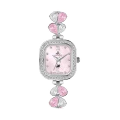 Paris Polo Club PPC-FE13-SL-PK Pink Dial Sparkling Crystal Bracelet Women Watch