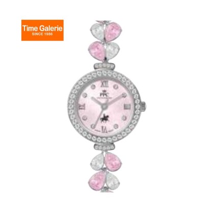 Paris Polo Club PPC-FE14-SL-PK Pink Dial Elegant Petal Bracelet Women Watch