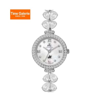 Paris Polo Club PPC-FE14-SL-WE White Dial Elegant Petal Bracelet Women Watch Paris Polo Club PPC-FE14-SL-WE White Dial Elegant Petal Bracelet Women Watch