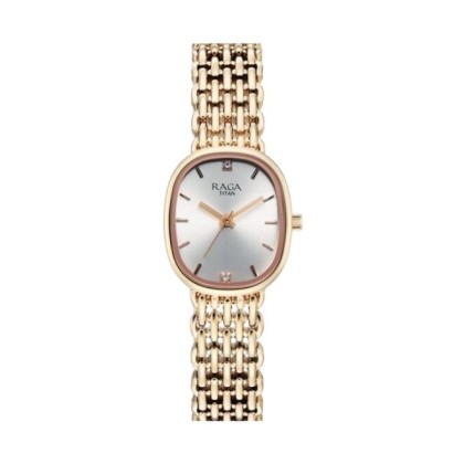 Titan Raga 95430WM01 Analog Silver Dial Rose Gold Metal Strap Women Watch Titan Raga 95430WM01 Analog Silver Dial Rose Gold Metal Strap Women Watch