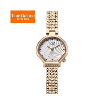 Titan Raga 95432WM01 Analog White Dial Rose Gold Metal Strap Watch Women Titan Raga 95432WM01 Analog White Dial Rose Gold Metal Strap Watch Women