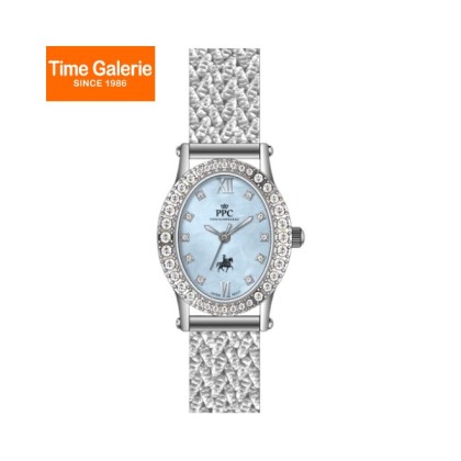 Paris Polo Club PPC-FD08-SL-BU Roman Numerals with Crystal Hour Markers Women Watch