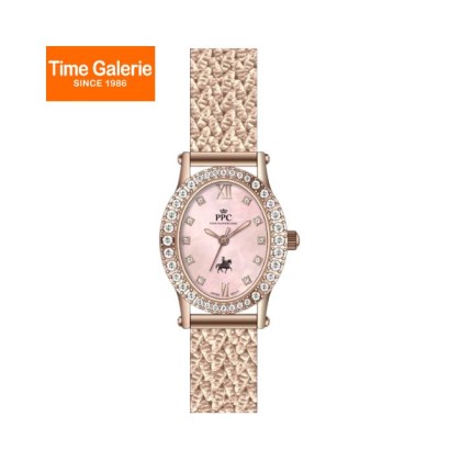 Paris Polo Club PPC-FD08-RG-PK Roman Numerals with Crystal Hour Markers Women Watch