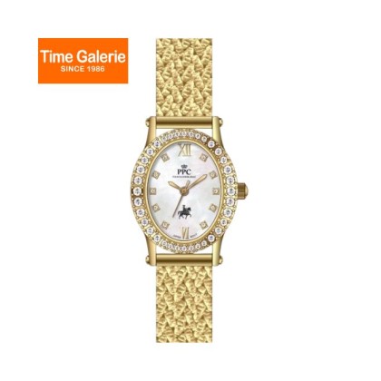 Paris Polo Club PPC-FD08-GD-WE Roman Numerals with Crystal Hour Markers Women Watch