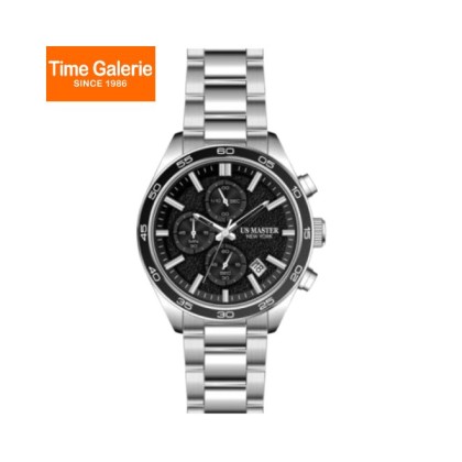 U.S Master Polo Club USM-FE02-SL-BK Black Dial Solid Steel Band Men Watch U.S Master Polo Club USM-FE02-SL-BK Black Dial Solid Steel Band Men Watch