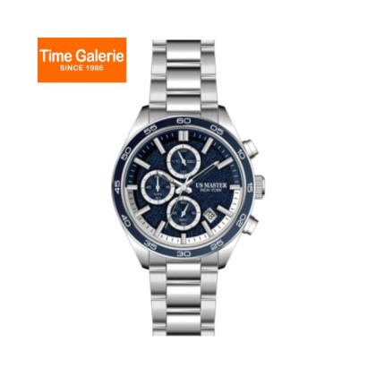 U.S Master Polo Club USM-FE02-SL-BU Blue Dial Solid Steel Band Men Watch 