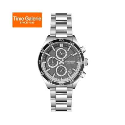 U.S Master Polo Club USM-FE02-SL-GY Grey Dial Solid Steel Band Men Watch U.S Master Polo Club USM-FE02-SL-GY Grey Dial Solid Steel Band Men Watch