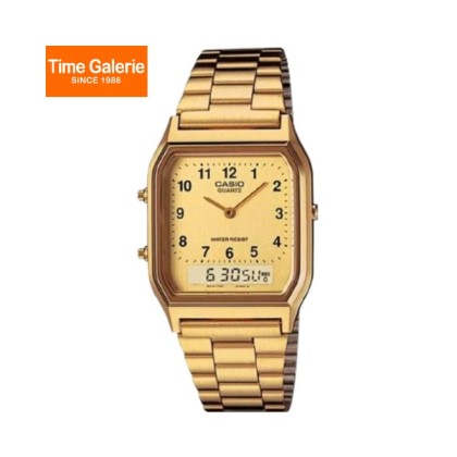 Casio Vintage AQ-230GA-9B Analog Digital Gold Stainless Steel Women Watch Casio Vintage AQ-230GA-9B Analog Digital Gold Stainless Steel Women Watch