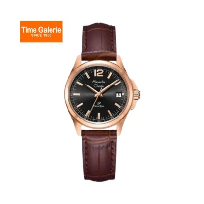 Alexandre Christie ALCW1031LDLRGBABO Analog Brown Leather Strap Women Watch