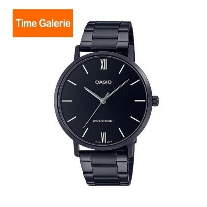 Casio General MTP-VT01B-1B Black Stainless Steel Band Men Watch