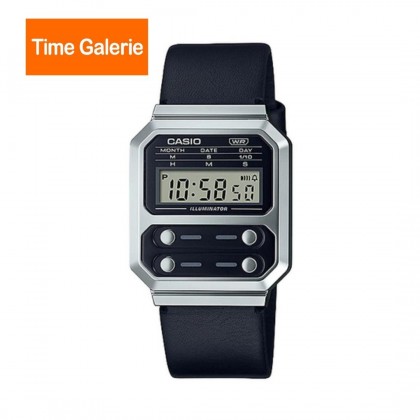 Casio Vintage A100WEL-1A (Black Leather Band Youth Watch)