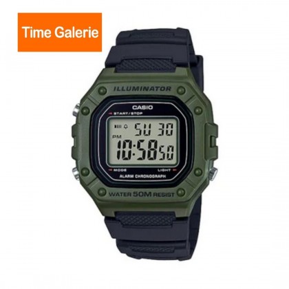 CASIO GENERAL W-218H-3AVDF Green Case Digital Watch