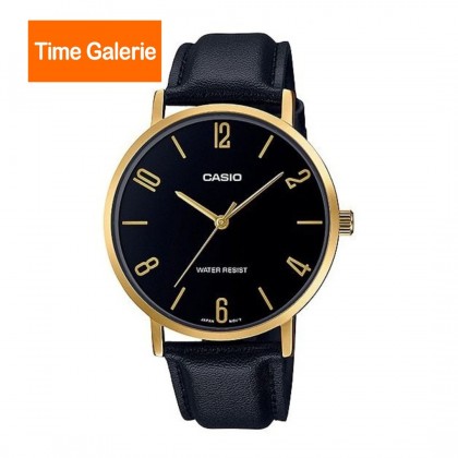 Casio General MTP-VT01GL-1B2 Black Leather Band Men Watch