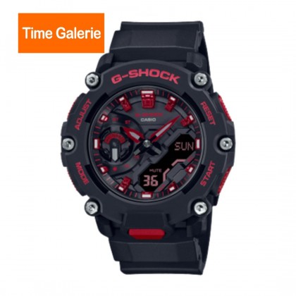 Casio G-Shock Ignite Red Series GA-2200BNR-1A Black Resin Band Men Sports Watch