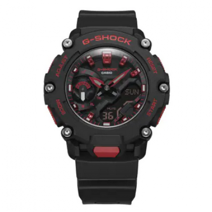 Casio G-Shock Ignite Red Series GA-2200BNR-1A Black Resin Band Men Sports Watch