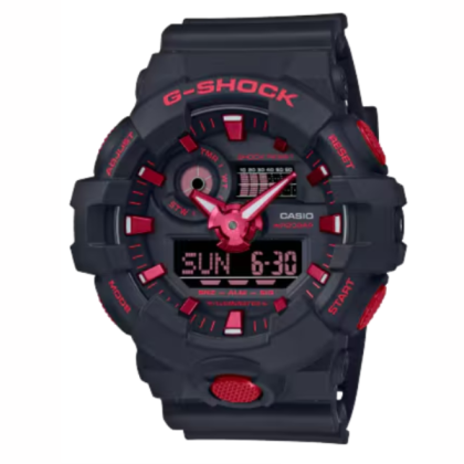 Casio G-Shock Ignite Red Series GA-700BNR-1A Black Resin Band Men Sports Watch Casio G-Shock Ignite Red Series GA-700BNR-1A Black Resin Band Men Sports Watch