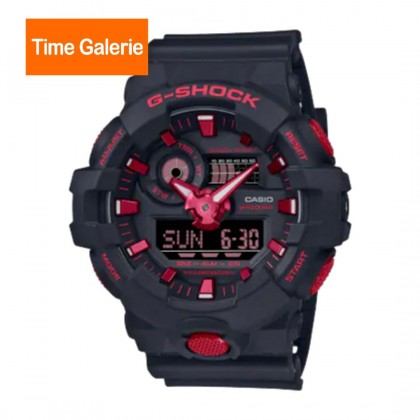 Casio G-Shock Ignite Red Series GA-700BNR-1A Black Resin Band Men Sports Watch Casio G-Shock Ignite Red Series GA-700BNR-1A Black Resin Band Men Sports Watch