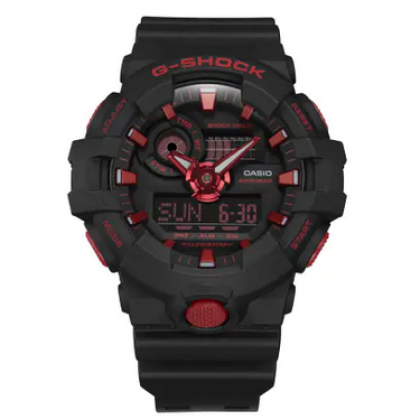 Casio G-Shock Ignite Red Series GA-700BNR-1A Black Resin Band Men Sports Watch Casio G-Shock Ignite Red Series GA-700BNR-1A Black Resin Band Men Sports Watch