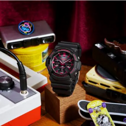 Casio G-Shock Ignite Red Series GAS-100BNR-1A Black Resin Band Men Sports Watch Casio G-Shock Ignite Red Series GAS-100BNR-1A Black Resin Band Men Sports Watch