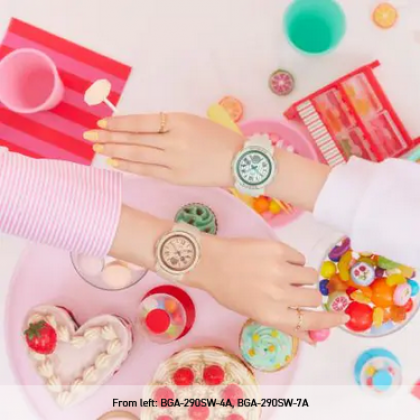 Casio Baby-G Sweets Collection Candy BGA-290SW-7A White Resin Band Women Sports Watch