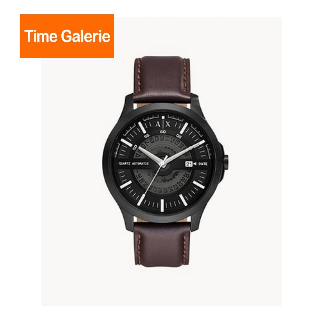 AX2446 - Armani Exchange Automatic Quartz Three-Hand Date Brown Leather ...
