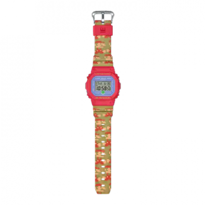 Casio G-Shock x Super Mario Bros. DW-5600SMB-4 Red and Brown Resin Band Men Sport Watch