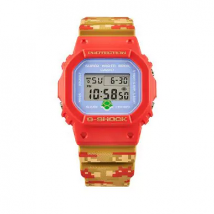 Casio G-Shock x Super Mario Bros. DW-5600SMB-4 Red and Brown Resin Band Men Sport Watch
