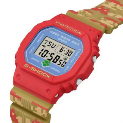 Casio G-Shock x Super Mario Bros. DW-5600SMB-4 Red and Brown Resin Band Men Sport Watch