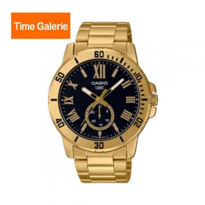 Casio General MTP-VD200G-1B Gold Stainless Steel Band Men Watch Casio General MTP-VD200G-1B Gold Stainless Steel Band Men Watch
