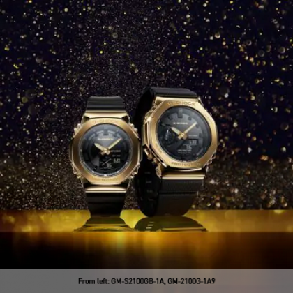 Casio G-Shock Women Black x Gold Series GM-S2100GB-1A Black Resin Band Sports Watch