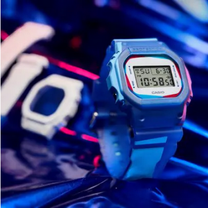 Casio G-Shock Overprint DWE-5600PR-2 Blue Resin Band Men Sports Watch Casio G-Shock Overprint DWE-5600PR-2 Blue Resin Band Men Sports Watch