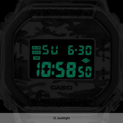 Casio G-Shock Neo Utility Series DW-5600SKC-1 Translucent Camo Resin Band Men Sports Watch