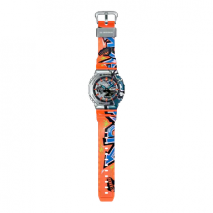 Casio G-Shock Street Spirit Series GM-2100SS-1A Graffiti Multicolored Orange Resin Band Men Sports Watch Casio G-Shock Street Spirit Series GM-2100SS-1A Graffiti Multicolored Orange Resin Band Men Sports Watch