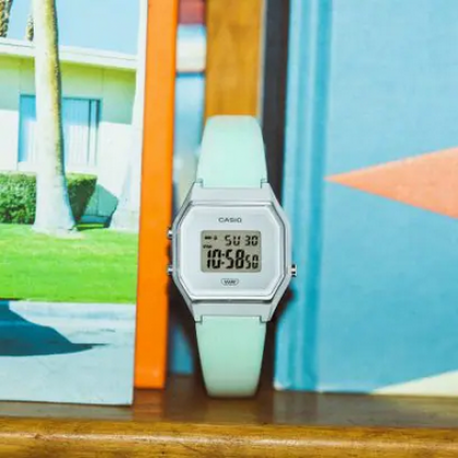 Casio Vintage LA680WEL-3 Green Leather Band Women Watch