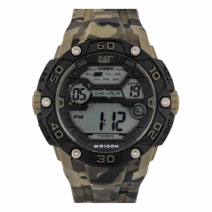 CAT DIGITAL 1D-167-28-241 ARMY SILICON STRAP ANALOG MEN WATCH