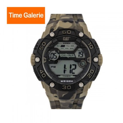 CAT DIGITAL 1D-167-28-241 ARMY SILICON STRAP ANALOG MEN WATCH