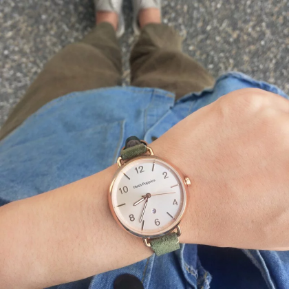 Hush Puppies Orbz HP.3874L.2505 Green Leather Band Women Watch Hush Puppies Orbz HP.3874L.2505 Green Leather Band Women Watch