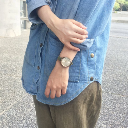 Hush Puppies Orbz HP.3874L.2505 Green Leather Band Women Watch Hush Puppies Orbz HP.3874L.2505 Green Leather Band Women Watch